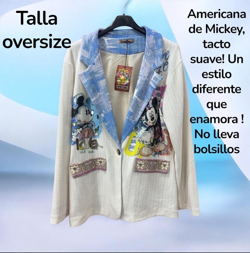 AMERICANA MICKEY MARCA ITALIANA ( TALLA ML)